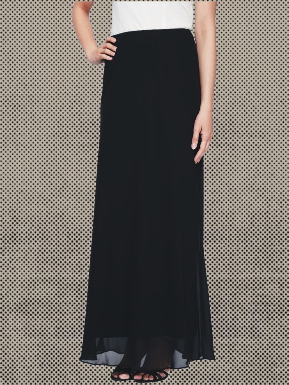 Vintage Karen Kane Lifestyle Black Whimsigoth Sheer Flare Maxi Skirt Sz L/XL